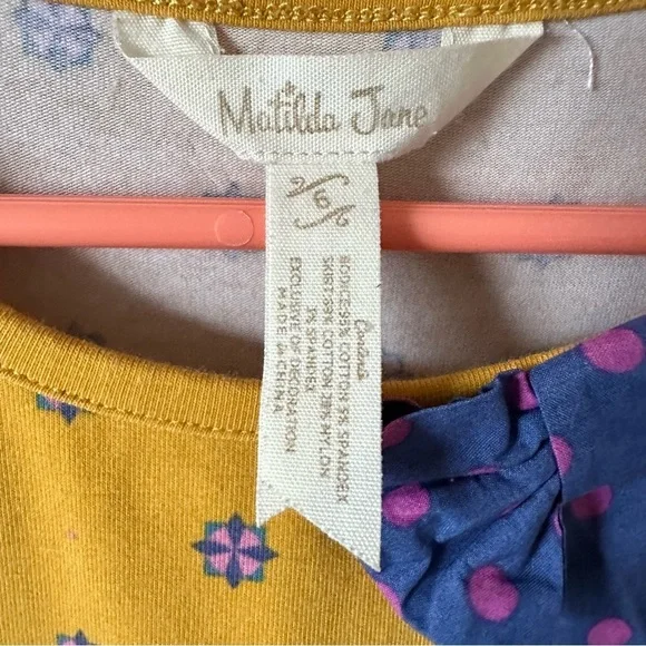 Matilda Jane 6 Choose Your Own Path Gold Star Pencil Dress Mustard Yellow Floral - Picture 4 of 10